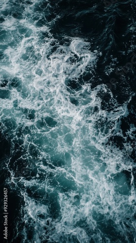 A person riding a surfboard in the ocean near some waves, AI