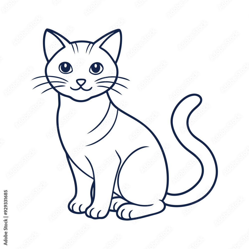 Cute Cat line art vector design Cute Cat line art vector design