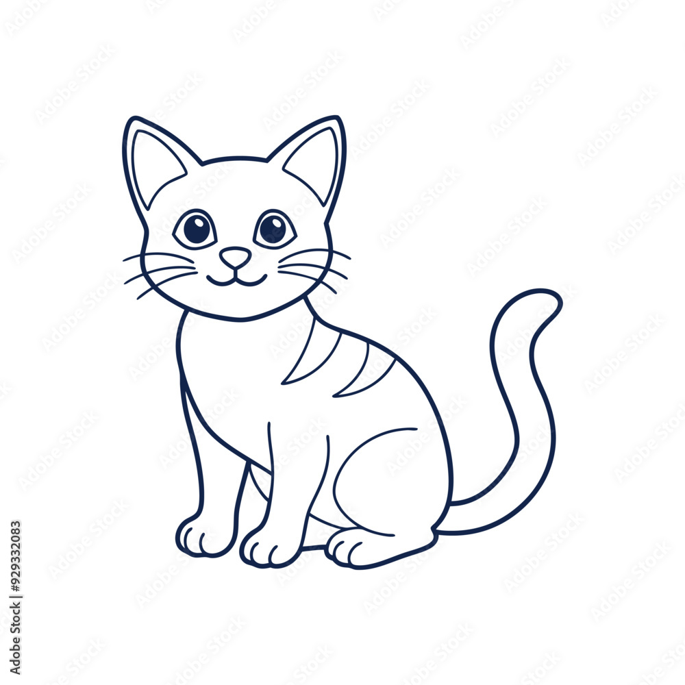Cute Cat line art vector design Cute Cat line art vector design