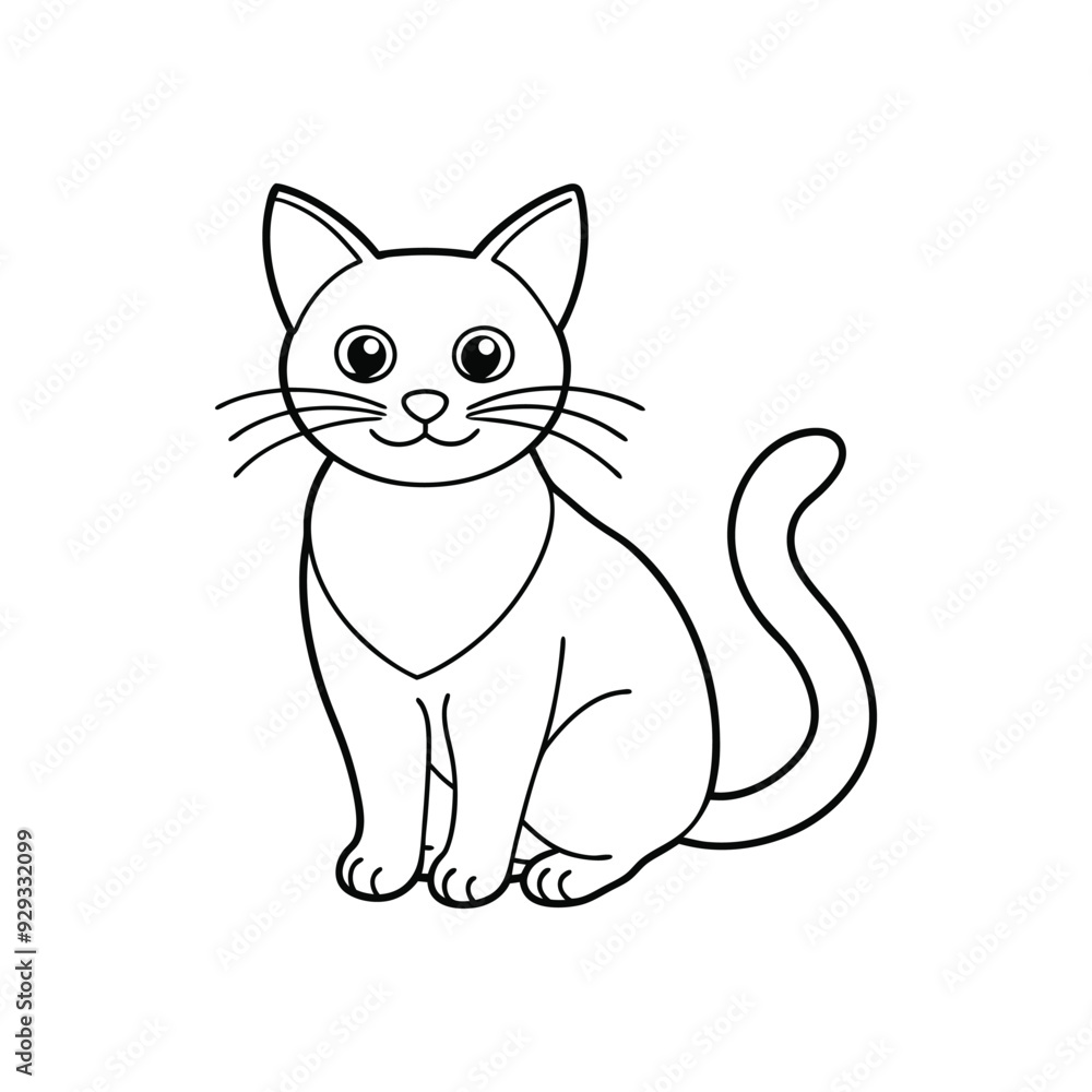 Cute Cat line art vector design Cute Cat line art vector design