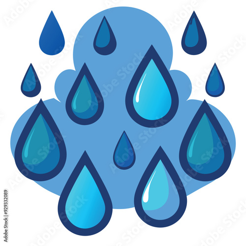 Raindrops Vector Illustration