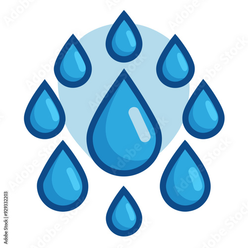 Raindrops Vector Illustration