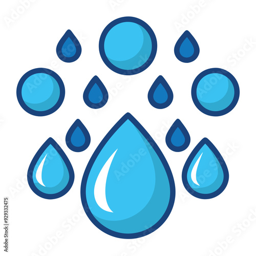 Raindrops Vector Illustration