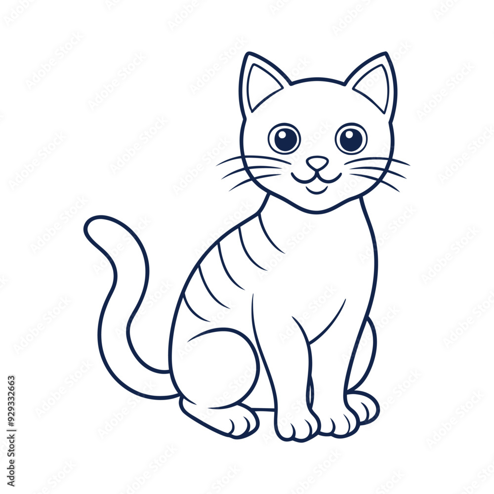 Cute Cat line art vector design Cute Cat line art vector design