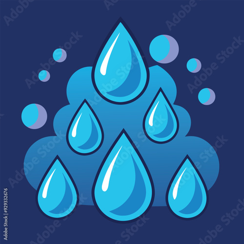 Raindrops Vector Illustration