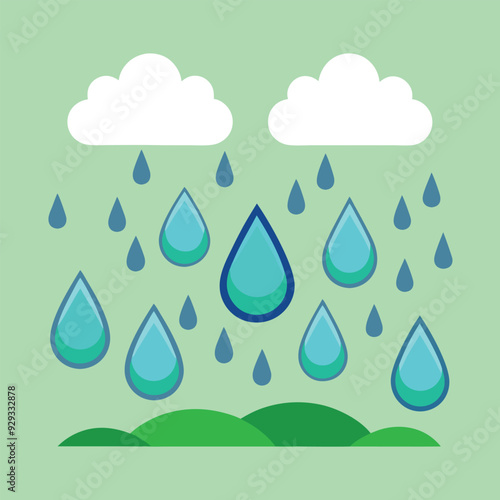 Raindrops Vector Illustration