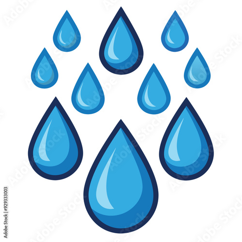 Raindrops Vector Illustration