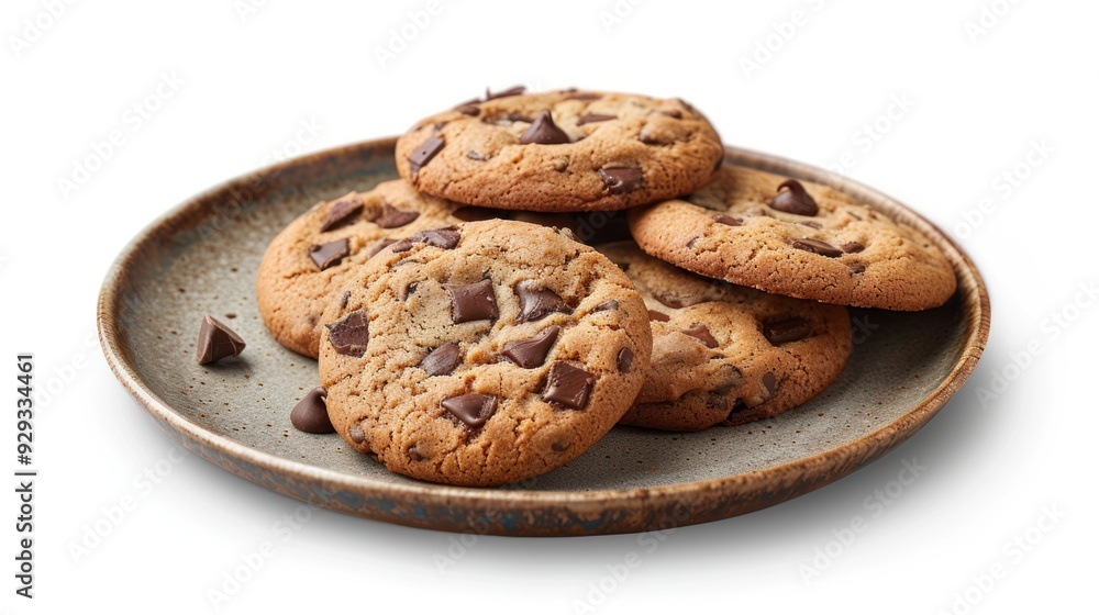 Chocolate Chip Cookies on a Plate Chocolate Chip Cookies on a Plate