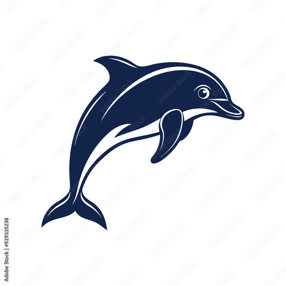 Dolphin Vector Illustration in White Background Dolphin Vector Illustration in White Background