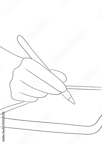 Konstfotografi illustration d'une personne dessinant et travaille sur sa tablette