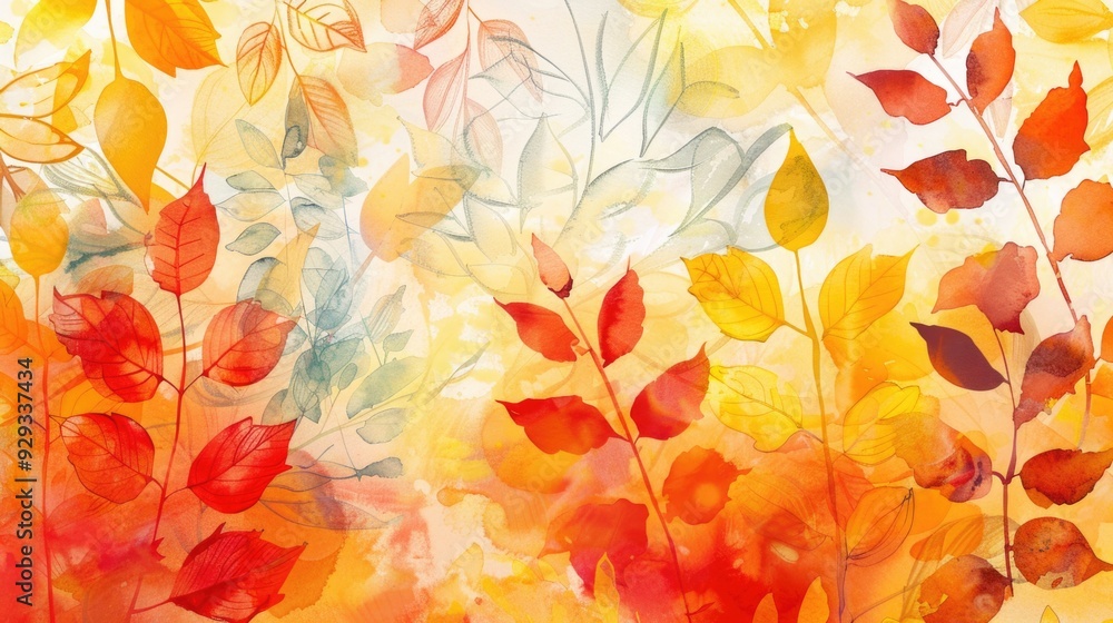 A beautiful arrangement of leaves on a wall, perfect for home decor or office use A beautiful arrangement of leaves on a wall, perfect for home decor or office use