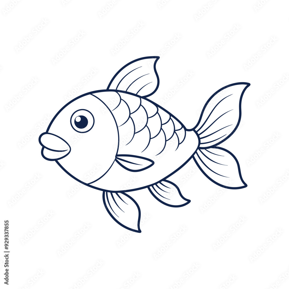 Fish Line art Vector