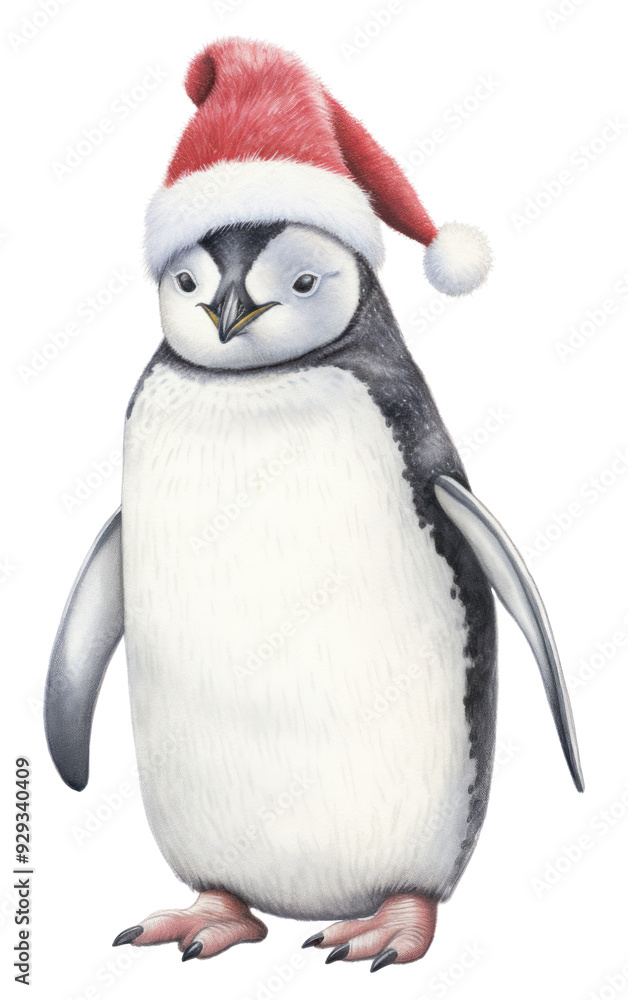 Fototapeta premium PNG Christmas penguin drawing animal bird.