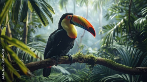 Toucan in a Tropical Rainforest