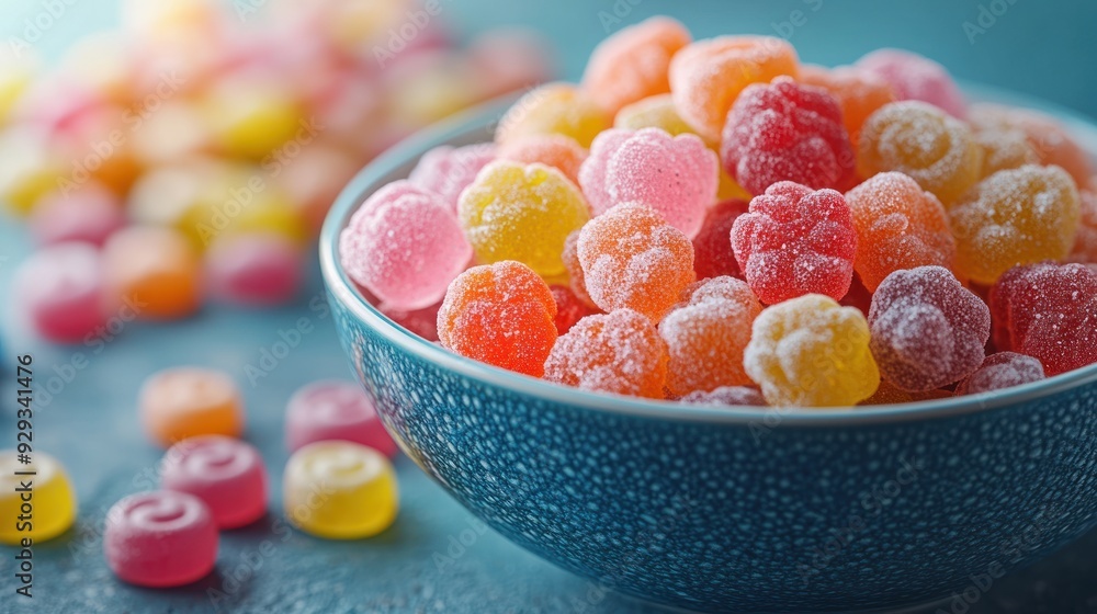 A Bowl of Colorful Gummy Candy A Bowl of Colorful Gummy Candy