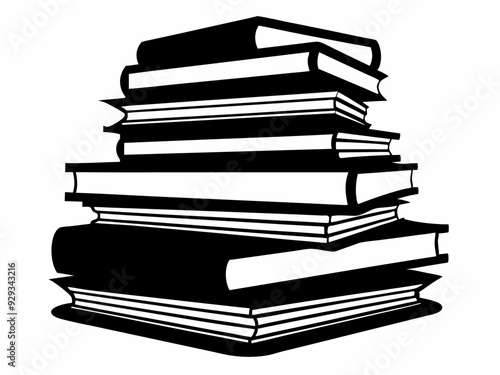 stacked books black vector silhouette,Stack of books icon