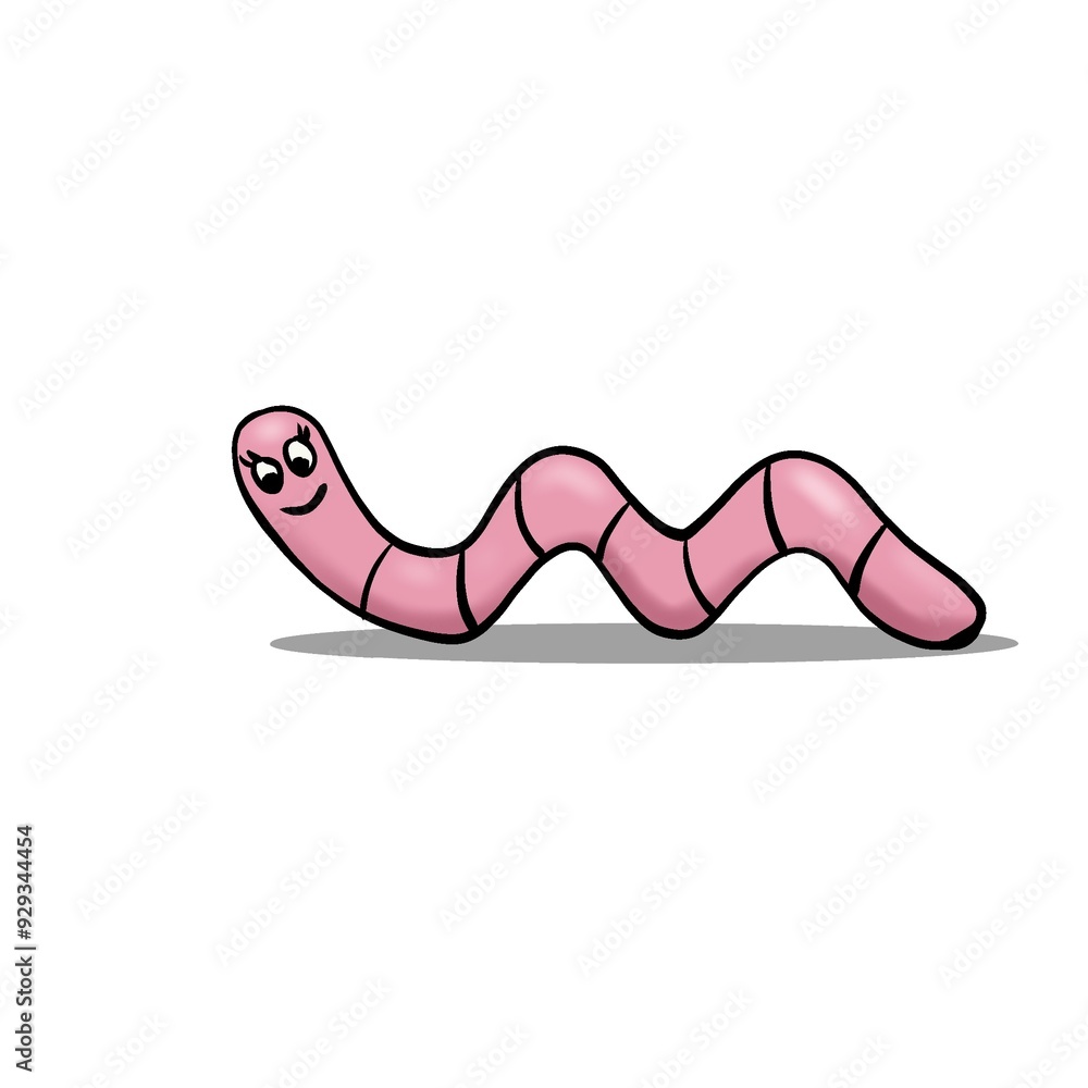 Pink scribbly illustrated worm on transparent background Pink scribbly illustrated worm on transparent background
