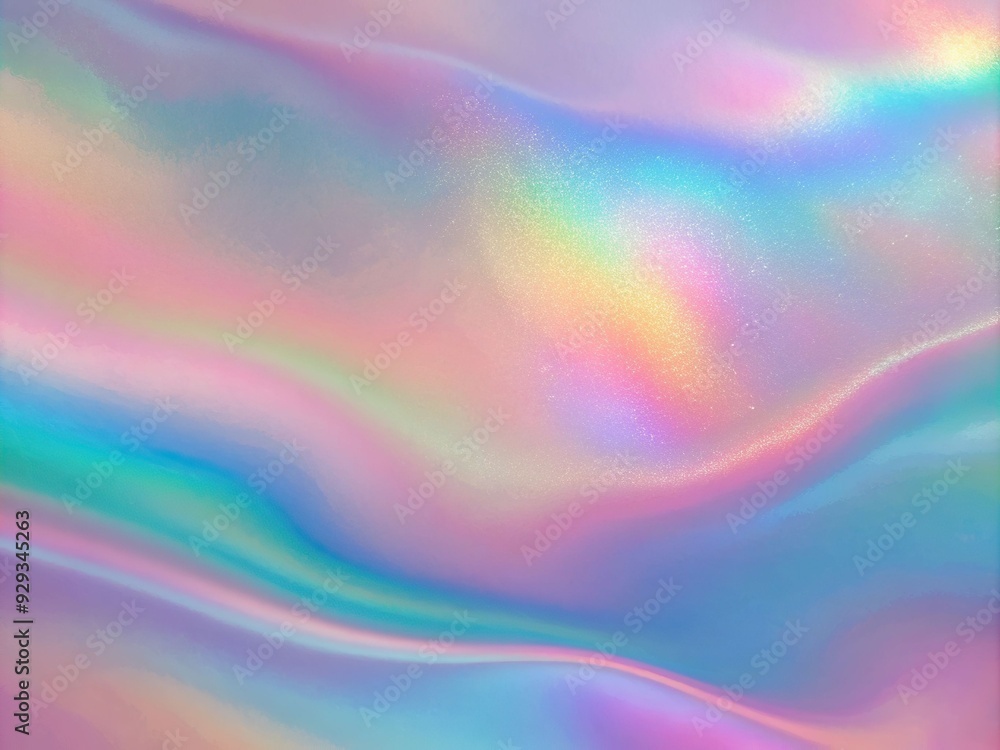 Obraz premium Holographic Background. Pearlescent Texture. Blue Blur Shapes. Hipster Fluid. Neon Spectrum Template. Pastel Paper. Hologram Gradient. Shiny Design. Purple Holographic Background