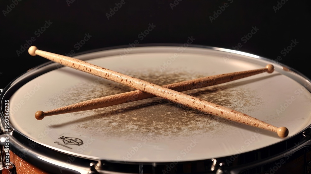 Obraz premium Drumsticks Sitting On Snare