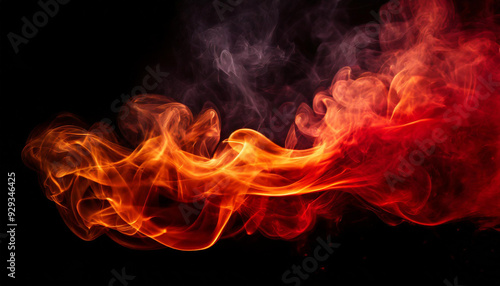 Red Smoke & Steam on black background