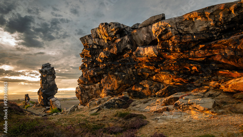 Teufelsmauer Harz bei Sonnenuntergang photo