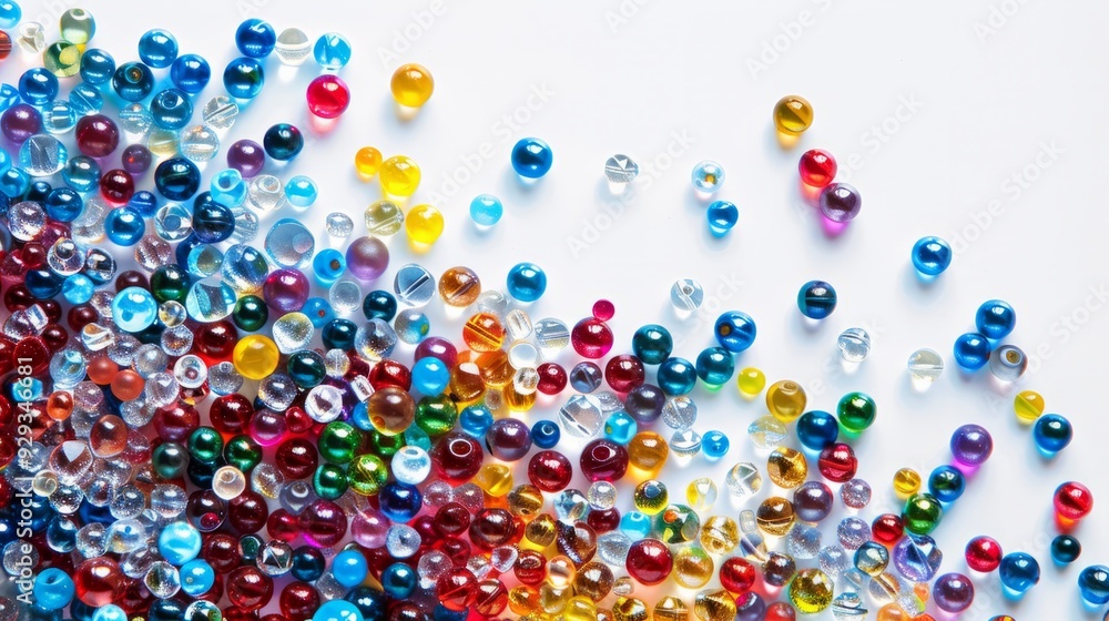 Colorful Beads On White Colorful Beads On White