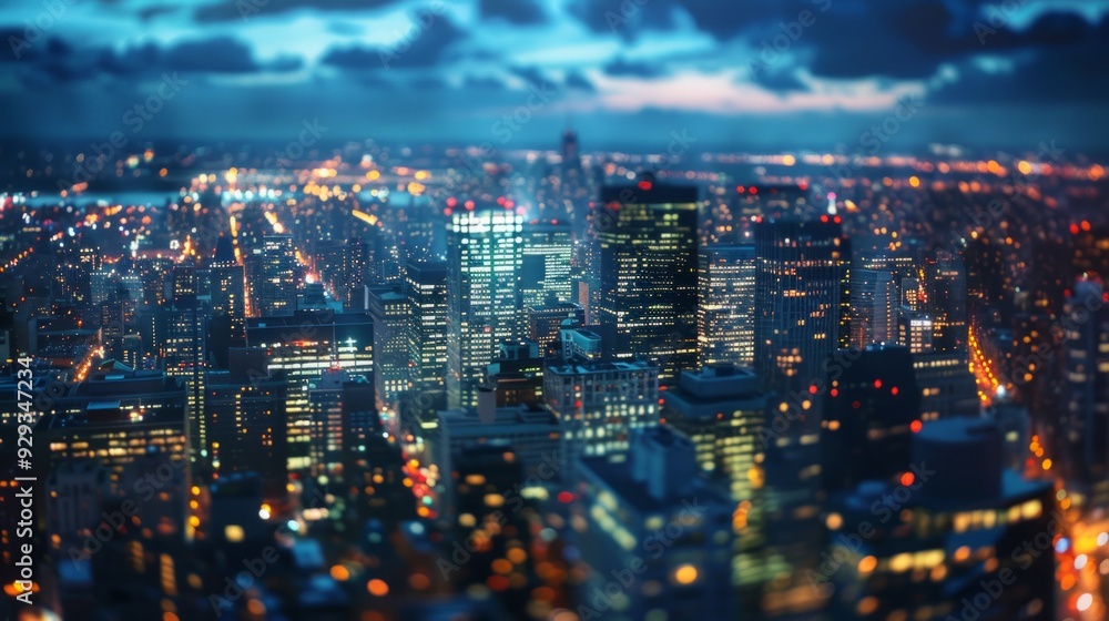Fototapeta premium City Landscape At Night