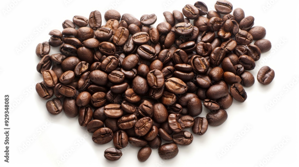Fototapeta premium Coffee Beans In Love Heart Shape