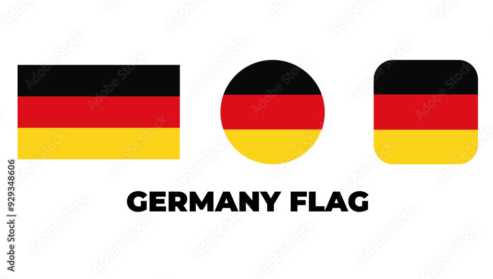 Obraz premium world Germany Flag vector of the country in 3 shapes design. Germany flag. Germany state symbol. constitutional, vector design of Germany country flag, marketing, designing, ads