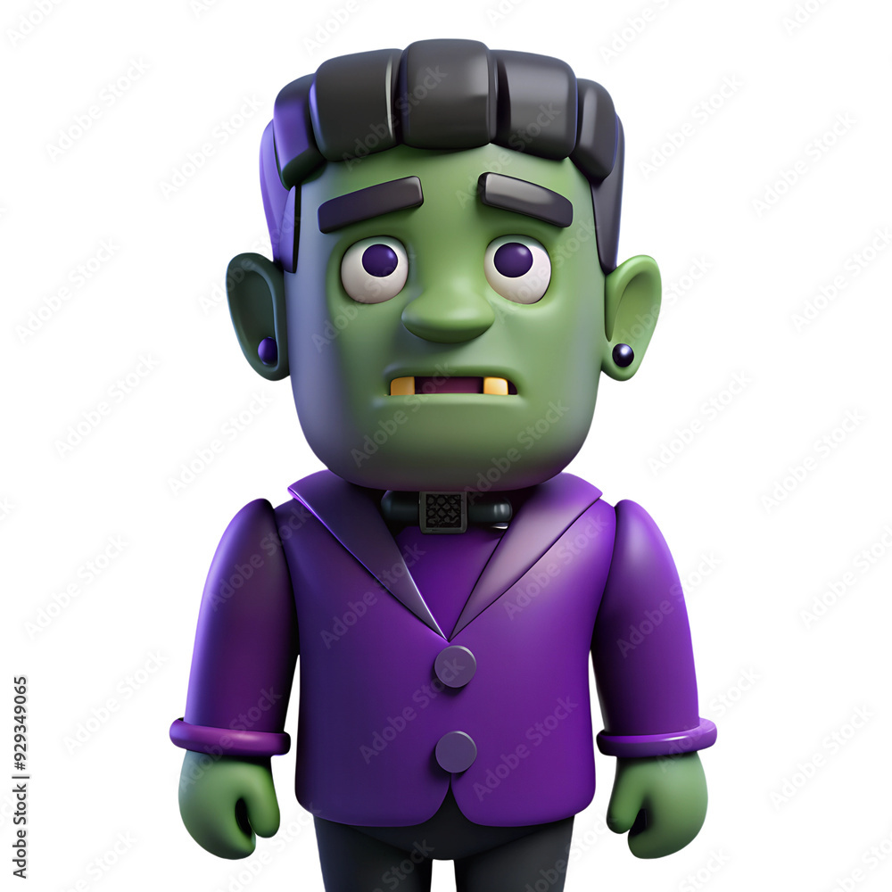 Cute Frankenstein monster 3d illustration. Halloween concept design element Cute Frankenstein monster 3d illustration. Halloween concept design element