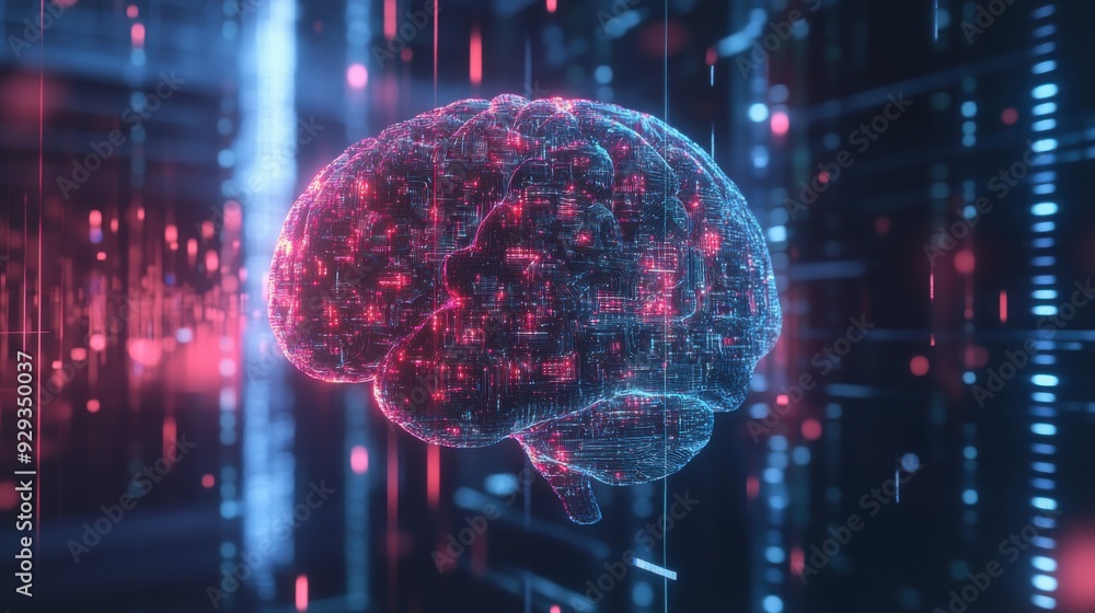Digital high tech brain. Digital Artificial Intelligence illustration depicting the concept of advanced smart brain technology. Digital high tech brain. Digital Artificial Intelligence illustration depicting the concept of advanced smart brain technology.