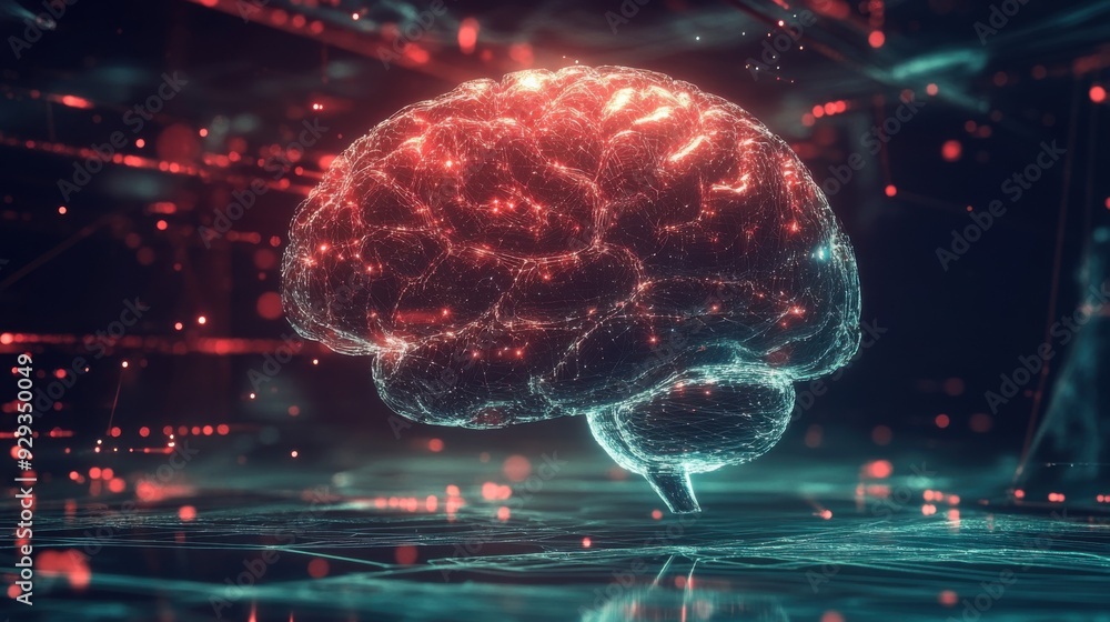 Digital high tech brain. Digital Artificial Intelligence illustration depicting the concept of advanced smart brain technology. Digital high tech brain. Digital Artificial Intelligence illustration depicting the concept of advanced smart brain technology.