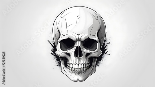 Vector skull with white background