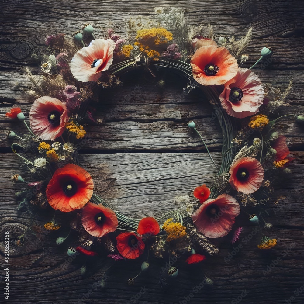 Naklejka premium flower wreath