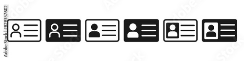 ID card icon, symbol. Identification card silhouette. Vector