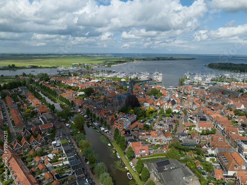 monnickendam, North Holland, The Netherlands. Aerial drone view. photo