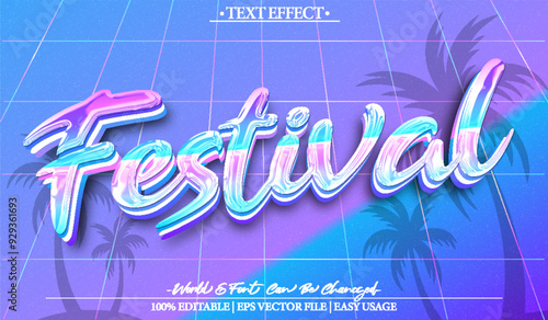 Festa Vector Text Effect Editable Alphabet Carnival Colorfull Festival Rio Samba Party