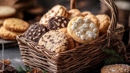 Cookies in a rustic container