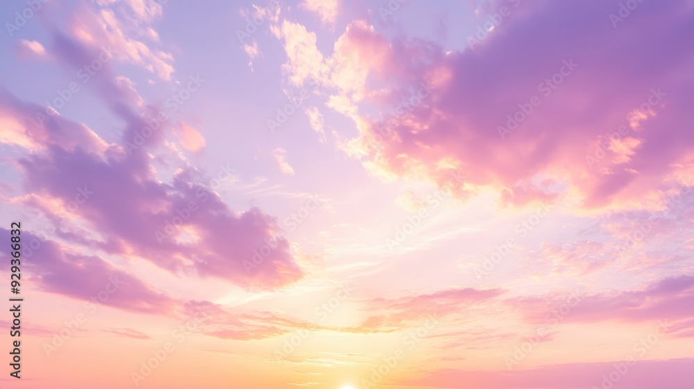 A serene sunset sky with pastel colors and soft clouds, creating a tranquil atmosphere. A serene sunset sky with pastel colors and soft clouds, creating a tranquil atmosphere.