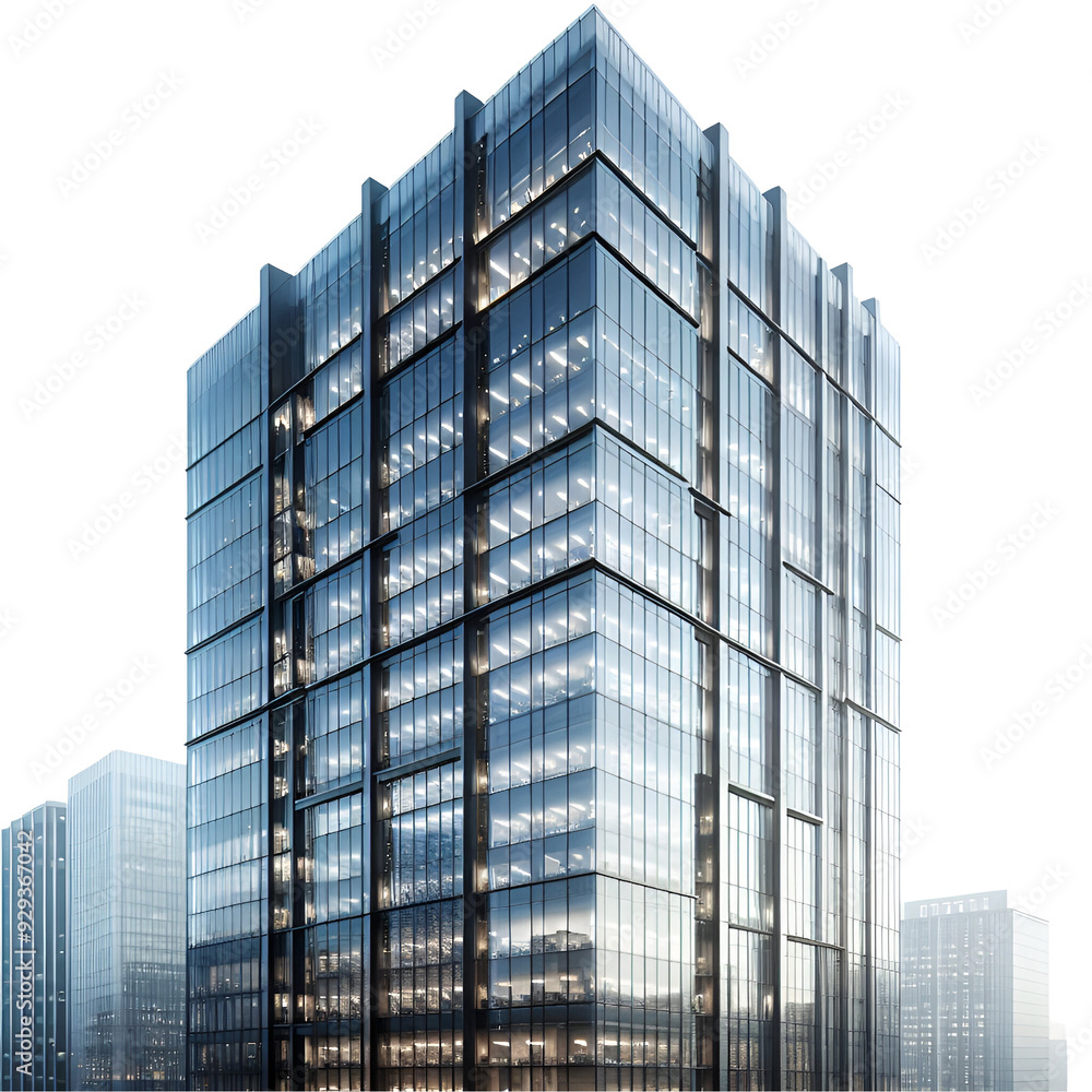 Fototapeta premium Realistic Tall Office Building