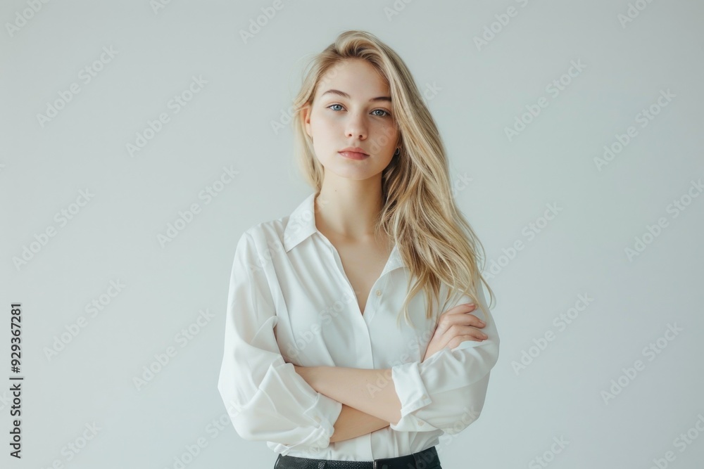 A person wearing a white shirt and black pants, standing or sitting A person wearing a white shirt and black pants, standing or sitting