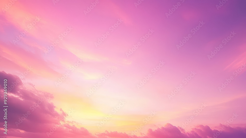 A serene sunset sky with soft pink and orange hues blending with clouds. A serene sunset sky with soft pink and orange hues blending with clouds.