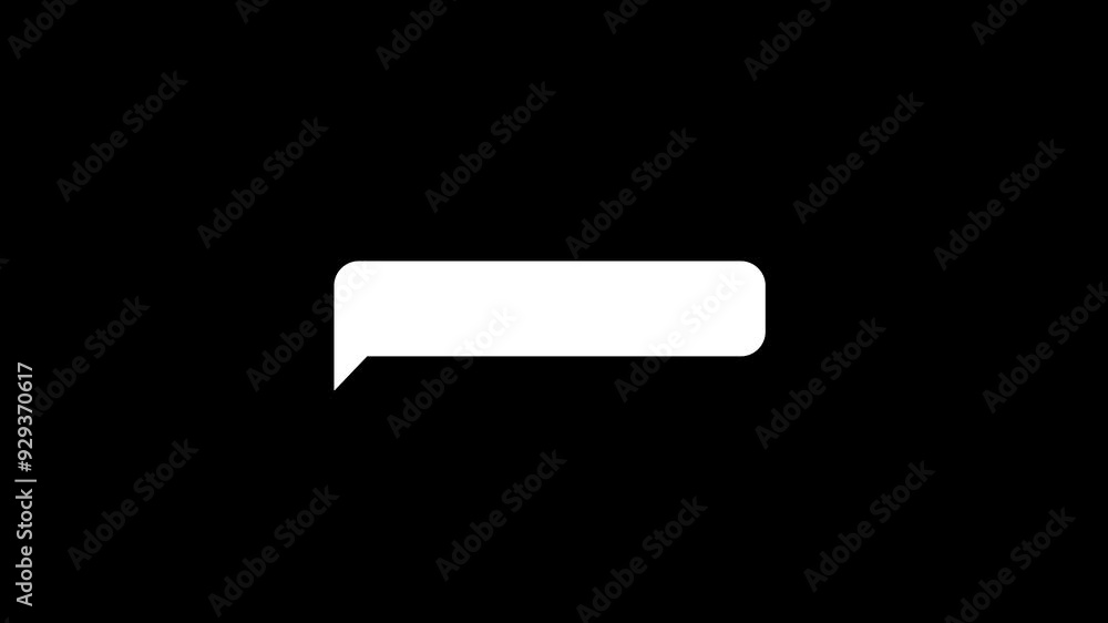 Chat popup animation on transparent background with alpha channel. Bubble with space for copying. Looping animation Chat popup animation on transparent background with alpha channel. Bubble with space for copying. Looping animation