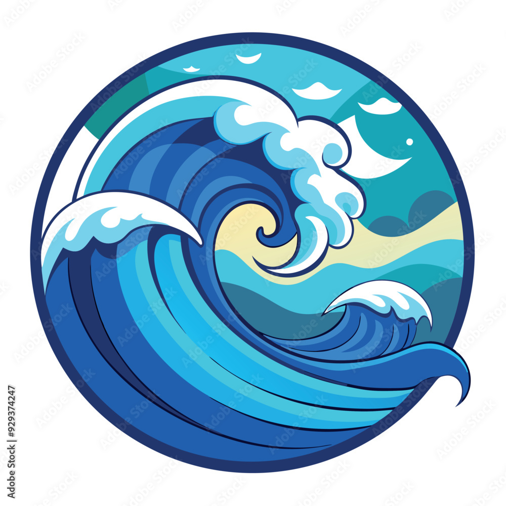 Waves Vector - Smooth and Editable Design Waves Vector - Smooth and Editable Design
