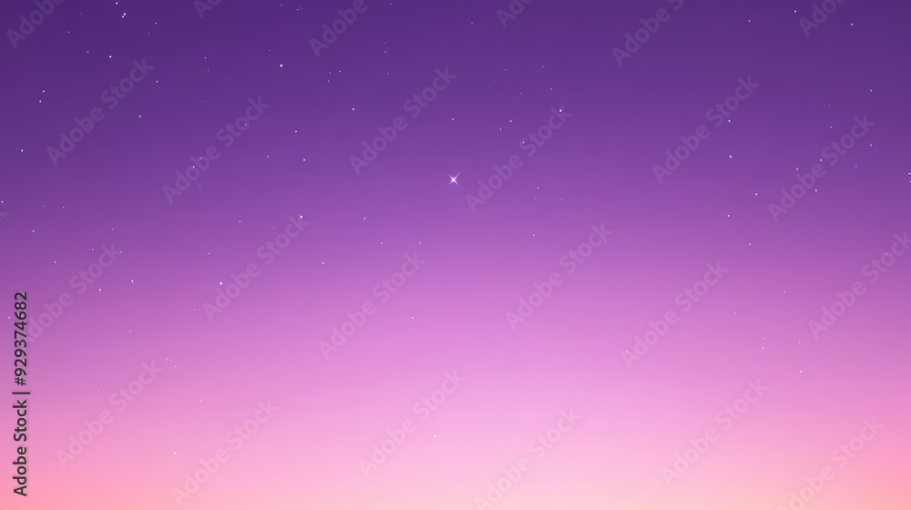 Fototapeta premium A serene twilight sky with stars, transitioning from purple to pink hues.