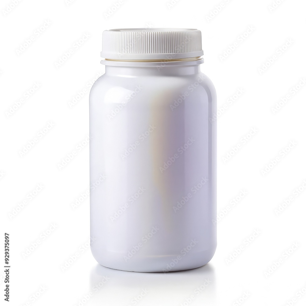 White plastic bottle mockup with open lid on a standard background. Generative AI White plastic bottle mockup with open lid on a standard background. Generative AI