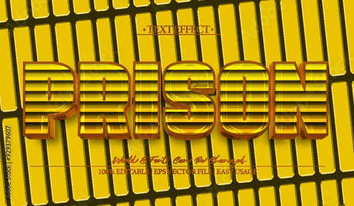 Prison Vector Text Effect Editable Alphabet Criminal Cell Judgment