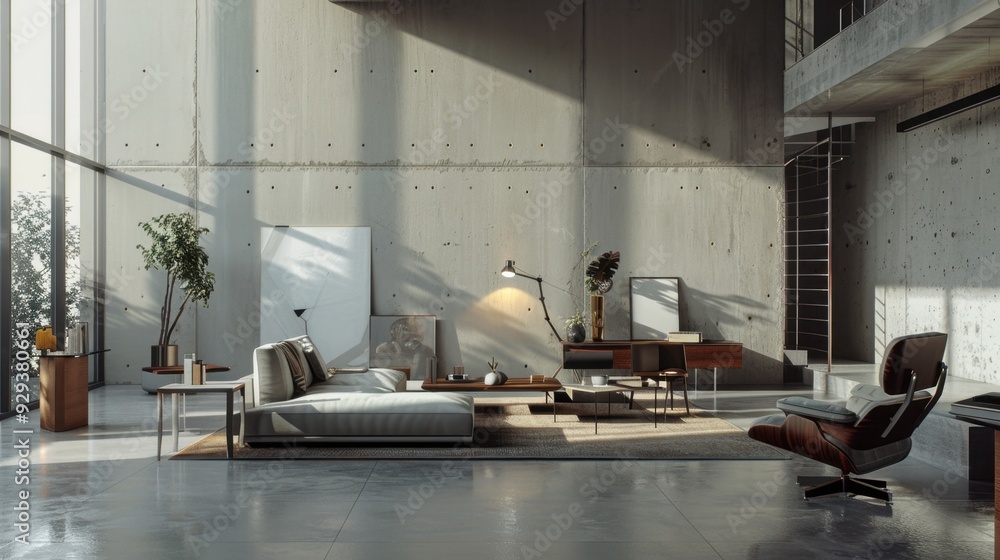 A chic modern decoration setup with metallic accents, sleek furniture, and bold, minimalist decor. A chic modern decoration setup with metallic accents, sleek furniture, and bold, minimalist decor.