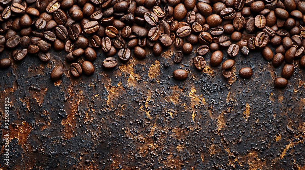 A close up of coffee beans on a dark surface A close up of coffee beans on a dark surface