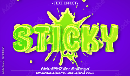 Sticky Stinky Vector Text Effect Editable Alphabet Dirty Smelly Dirt Green